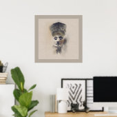 Nefertiti Pharaonic Queen Papyrus Texture Poster (Thuiskantoor)