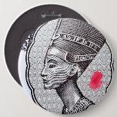 Nefertiti Pin Ronde Button 6,0 Cm (Voorkant /achterkant)