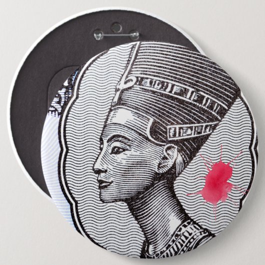 Nefertiti Pin Ronde Button 6,0 Cm (Voorkant /achterkant)
