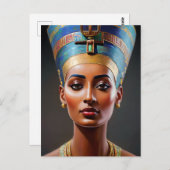 Nefertiti Portret Originele kunst Briefkaart (Voorkant / Achterkant)