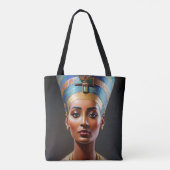 Nefertiti Portret Originele kunst Tote Bag (Achterkant)