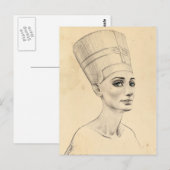 Nefertiti portret tekening Ancient Egypt papyrus Briefkaart (Voorkant / Achterkant)