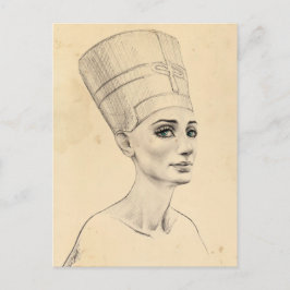 Nefertiti portret tekening Ancient Egypt papyrus Briefkaart