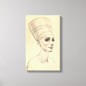 Nefertiti portret tekening Ancient Egypt papyrus Canvas Afdruk (Voorkant)