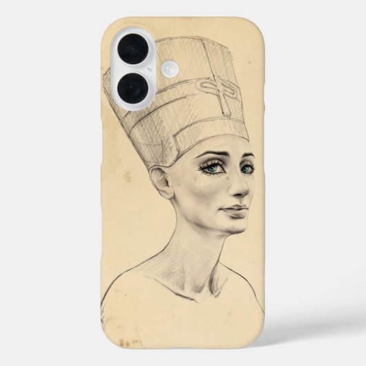 Nefertiti portret tekening Ancient Egypt papyrus Case-Mate iPhone Case (Achterkant)