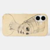 Nefertiti portret tekening Ancient Egypt papyrus Case-Mate iPhone Case (Achterkant (horizontaal))