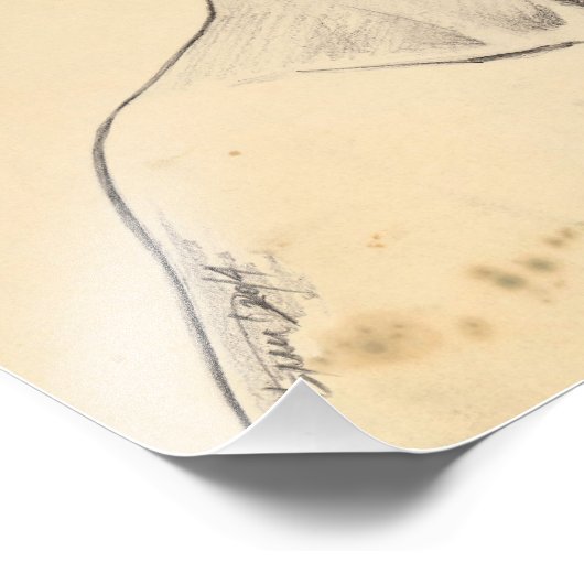 Nefertiti portret tekening Ancient Egypt papyrus Foto Afdruk (Hoek)