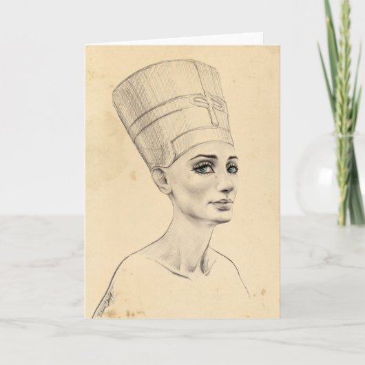 Nefertiti portret tekening Ancient Egypt papyrus Kaart (Voorkant)