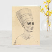 Nefertiti portret tekening Ancient Egypt papyrus Kaart (Gele Bloem)