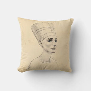 Nefertiti portret tekening Ancient Egypt papyrus Kussen