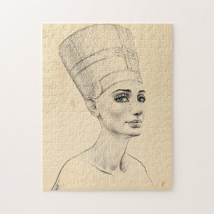 Nefertiti portret tekening Ancient Egypt papyrus Legpuzzel