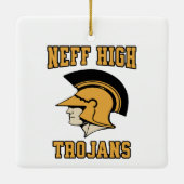 Neff High School Trojans La Mirada gepersonaliseer Keramisch Ornament (Achterkant)