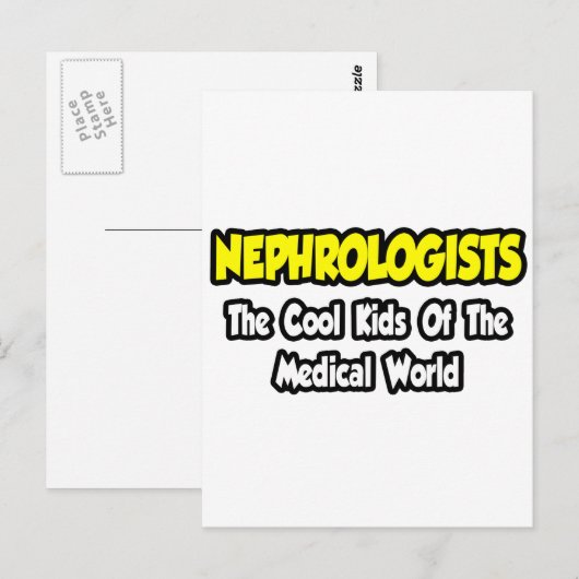 Nefrologen...Koele Kinderen van de medische wereld Briefkaart (Voorkant / Achterkant)