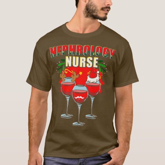 Nefrologie Verpleegkundige Urineanalyse Kerstmis D T-shirt (Voorkant)