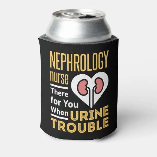 Nefrologie verpleegster bij urineproblemen blikjeskoeler (Blikje Achterkant)