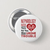 Nefrologie verpleegster bij urineproblemen ronde button 5,7 cm (Voorkant /achterkant)