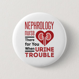 Nefrologie verpleegster bij urineproblemen ronde button 5,7 cm