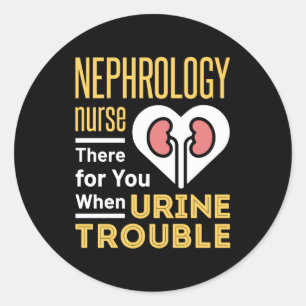 Nefrologie verpleegster bij urineproblemen ronde sticker