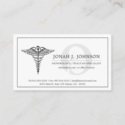 nefroloog | Minimaal niersymbool Visitekaartje (Voorkant)