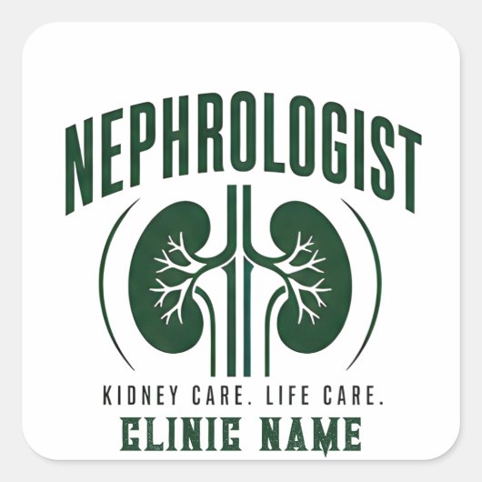 Nefroloog Nierverzorging Design Vierkante Sticker (Voorkant)