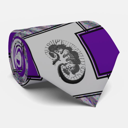 Nefroloog Stropdas, nierenontwerp—uniek patroon Stropdas (Opgerold)