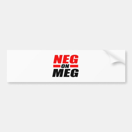 NEG MEG BUMPERSTICKER (Voorkant)