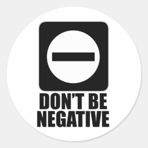 Negatief 2 zwart ronde sticker