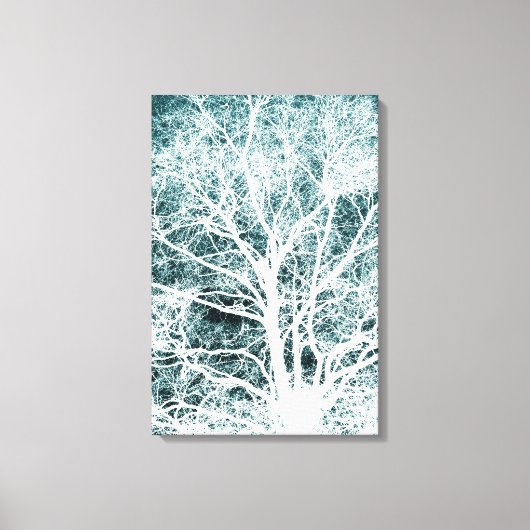 Negatief afbeelding boompatroon canvas afdruk (Voorkant)