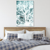 Negatief afbeelding boompatroon canvas afdruk (Insitu (Slaapkamer))