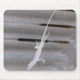 Negatief afbeelding van een hagedis op een venster muismat