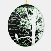 Negatief nachtzicht Nevermore Raven Silhouette Keramisch Ornament (Links)