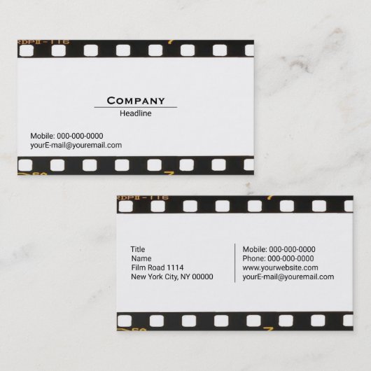 Negatief Visitekaartje (Voorkant / Achterkant)