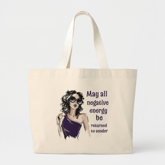 Negatieve energie wordt teruggestuurd naar de afze grote tote bag (Voorkant)