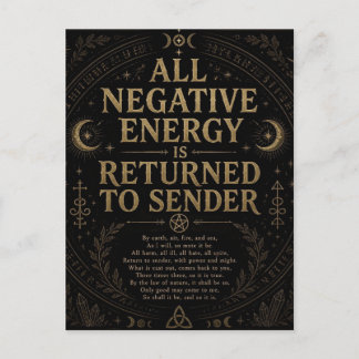 Negatieve energie wordt teruggezonden naar afzende briefkaart