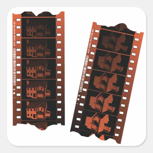 Negatieve filmstrip vierkante sticker (Voorkant)