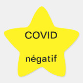 Negatieve geelster van COVID Ster Sticker (Voorkant)
