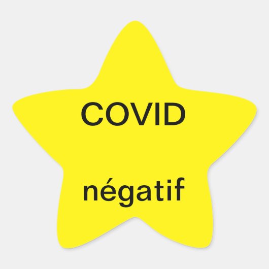 Negatieve geelster van COVID Ster Sticker (Voorkant)