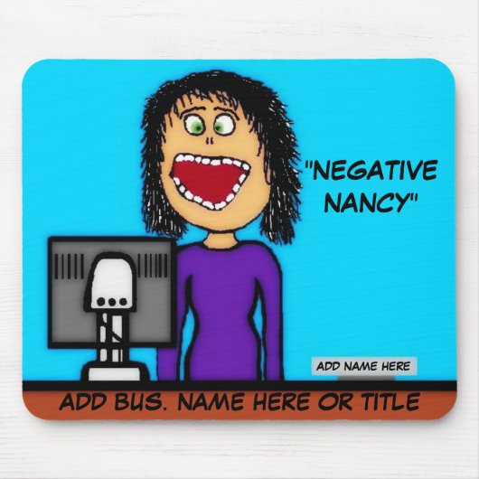 Negatieve Nancy Cartoon Muismat (Voorkant)