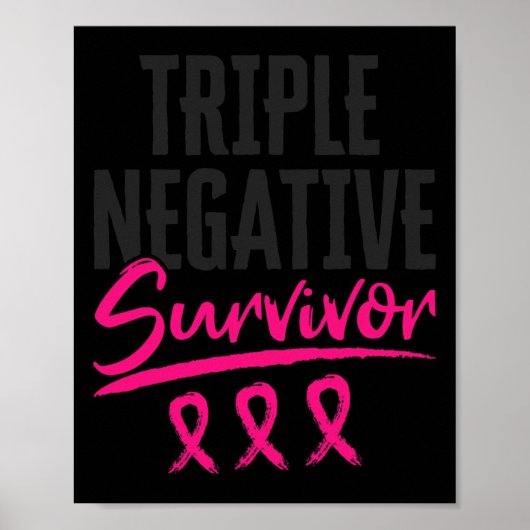 Negatieve overlevende TNBC borstkanker bewustzijn Poster (Voorkant)