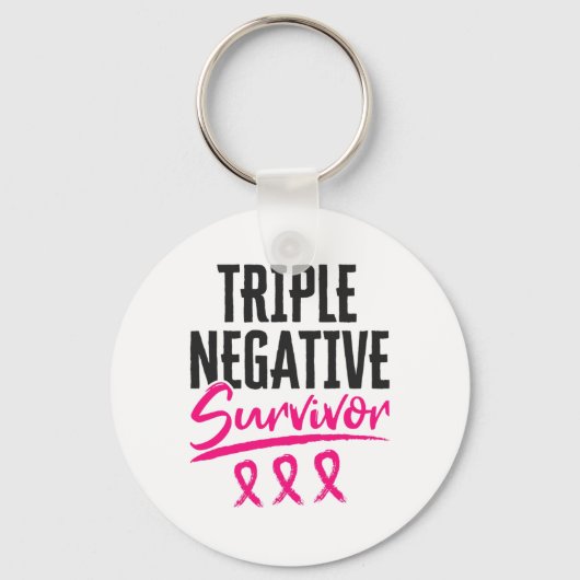 Negatieve overlevende TNBC borstkanker bewustzijn Sleutelhanger (Voorkant)