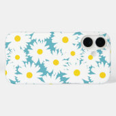 Negatieve Space Daisies wit geel op blauw Case-Mate iPhone Case (Achterkant (horizontaal))