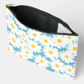 Negatieve Space Daisies wit geel op blauw Etui (Open)