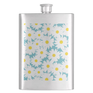 Negatieve Space Daisies wit geel op blauw Flacon