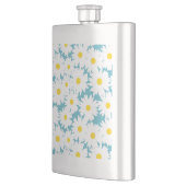 Negatieve Space Daisies wit geel op blauw Flacon (Links)