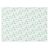 Negatieve Space Daisies wit geel op blauw Tafelkleed (Voorkant (Horizontaal))