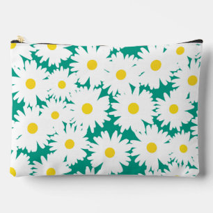 Negatieve Space Daisies wit geel op groen Etui