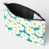 Negatieve Space Daisies wit geel op groen Etui (Open)
