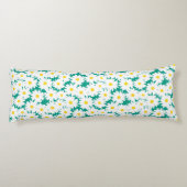 Negatieve Space Daisies wit geel op groen Lichaamskussen (Achterkant)