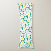 Negatieve Space Daisies wit geel op groen Lichaamskussen (Voorkant Verticaal)