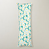Negatieve Space Daisies wit geel op groen Lichaamskussen (Achterkant (Verticaal))
